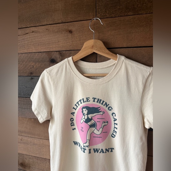 Life Is Good Roller Skate Graphic Tee I Do What I Want Pink Cotton - Picture 6 of 10
